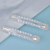 Missgrace 2 Pcs Bridal Silver Rhinestone Hair Clips Sparkling Rhinestones