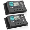 2 Packs 30A Solar Battery Charge Controller 12V 24V PWM