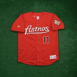 Majestic Ken Caminiti 2000 Houston Astros Men's Alternate Brick Red Jersey w/ Team Patch - M