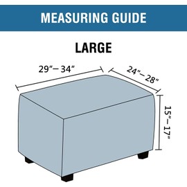 H.VERSAILTEX 100% Waterproof Ottoman Cover Rectangle Stretch Velvet Ottoman Slipcovers for Living Room with Nonslip Elastic Bottom Furniture Protector Thick Soft Fleece Fabric (Large, Sand)