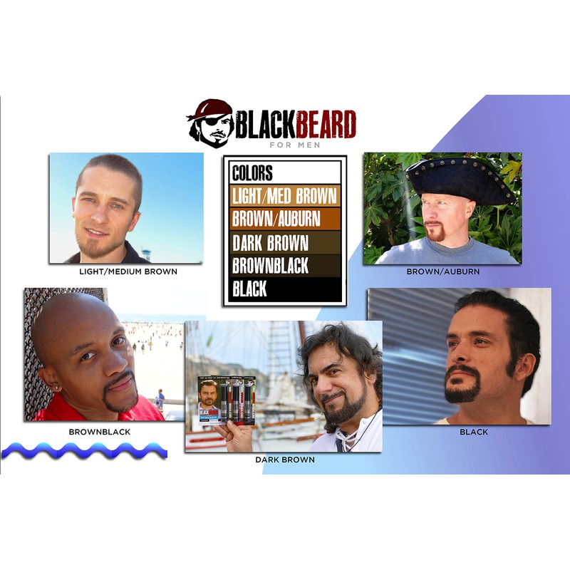 Blackbeard for Men Formula X Instant Mustache, Beard, Eyebrow and