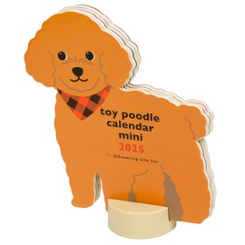 Greeting Life 2025 Calendar Animal Die Cut Mini Toy Poodle Tabletop C-1620-ET