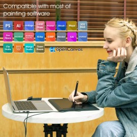 GAOMON M10K Drawing Tablet, 10x6 inch Large Graphics Tablet with Touch Ring, ...