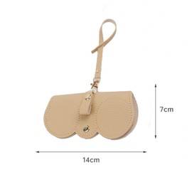 BYERUITE 3 Pack Soft Leather Sunglass Bags with Button Clip Wrist Strap, Glasses Case Holder, Sunglasses Pouch (Black Brown Khaki)