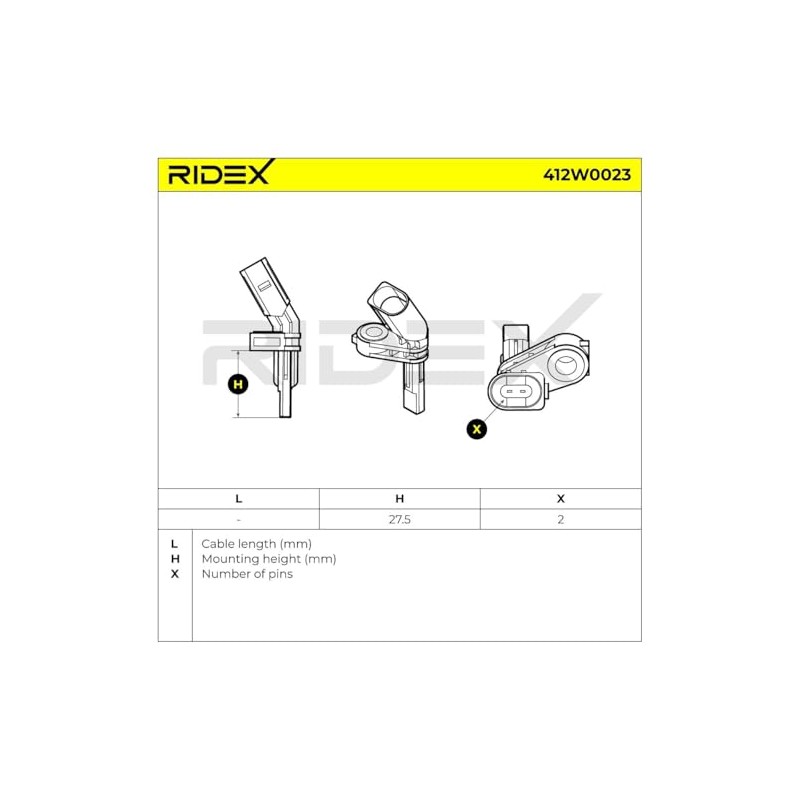 RIDEX ABS Sensor 412W0023 Left Golf V Hatchback (1K1) Touran