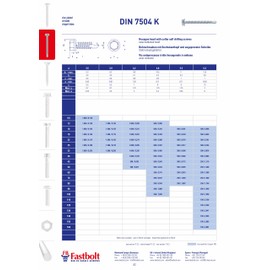 Pack of 100 Drilling Screws 4.2 x 19 mm with Hexagonal Head and Pressed Disc, Steel Case-Hardened, Self-Tapping DIN 7504 K