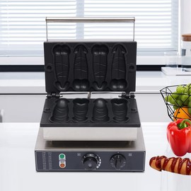 RocoReny 4PCS Electric Stick Waffle Pancake Maker,Non-stick Pancake Baker Machin,110v Hot Dog Maker,Stainless Steel Waffle Pancake Maker for Home Kitchen,control 50-300℃