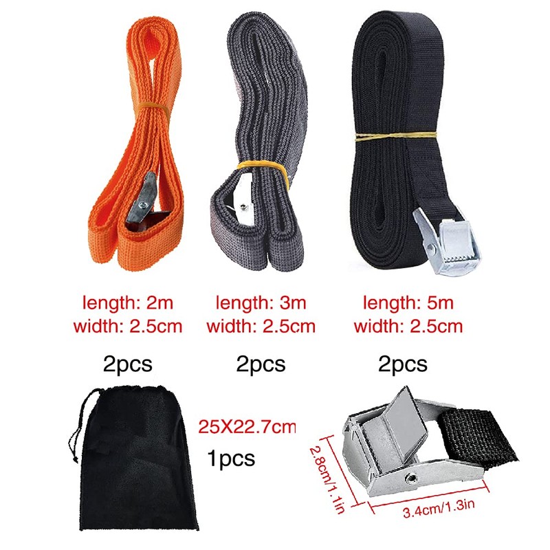 YIXISI 6 Pieces Lashing Strap, Adjustable Ratchet Lashing Strap, Mounting