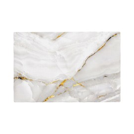 Fiokroo Marble with Golden Line Texture Placemats Set of 6 Table Mats Table Tableware Place Mats with Non-Slip Heat-Resistant Washable for Dining Home Kitchen Party Indoor