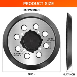 STEBRUAM 2 x 5 Inch 8 Holes 4 Screws Grinder Hook and Loop Support Pad, Replacement Sanding Pad for DeWalt 5 Inch DCW210N DWE6423 - Replacement for OEM Part No. DWE64233, N329079