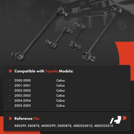 A-Premium Set of 4, Front & Rear Sway Bar Links Stabilizer Bar Links Kit, Compatible with Toyota Celica 2000-2005