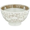 Hasamiyaki 44665 Lightweight Rice Bowl (Medium), Cat Arabesque Pattern, Brown