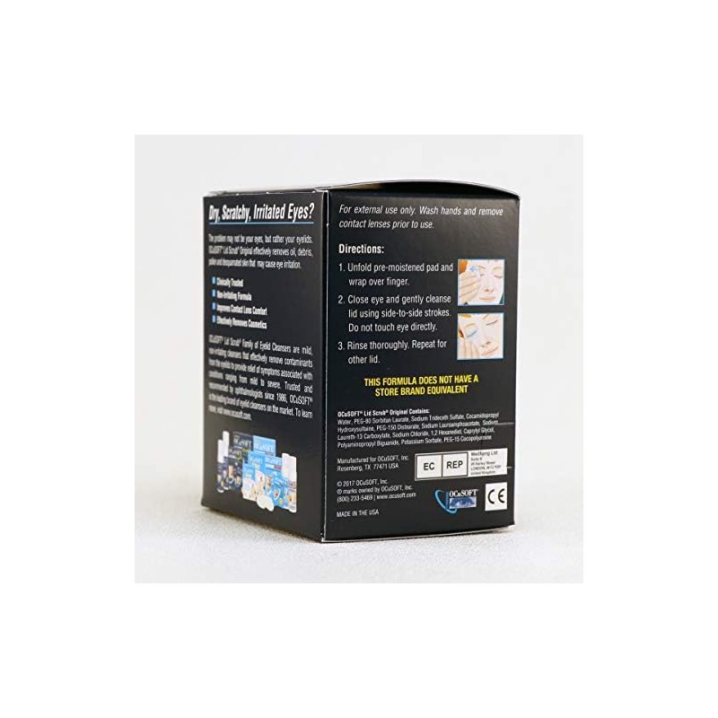 OCuSOFT Lid Scrub Original, Pre-Moistened Pads, 30 Count