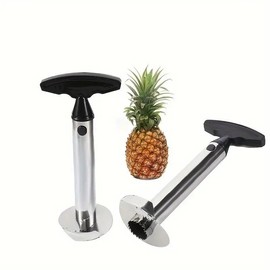 Stainless Steel Pineapple Slicer and Corer, Kitchen Fruit Tool with Easy Core Remover, Black