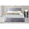 Crushed Velvet Divan Bed Base Wrap Valance Silver Grey Sheet