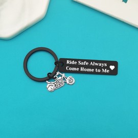 Biker Gifts Ride Safe Keychain Ride Safe Always Come Home to Me Keychain Motorcycle Keychain Gifts for Husband Boyfriend Dad Son Christmas Birthday Gifts Valentines Day Gifts for Men