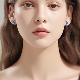 Shark Earrings Sterling Silver Ocean Themed Cute Sharks Studs Jewelry Christmas Gifts for Women