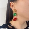 Christmas Bow Earring Cute Green Christmas Bow Earrings Dangle Holiday