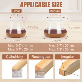 Nicola 32 Pcs Chair Leg Floor Protectors, Furniture Legss Floor Protectors for Hardwood Floors, Silicon Chair Leg Covers Caps with Indivisible Felt Pads, No Noise and No Scratches (Medium)