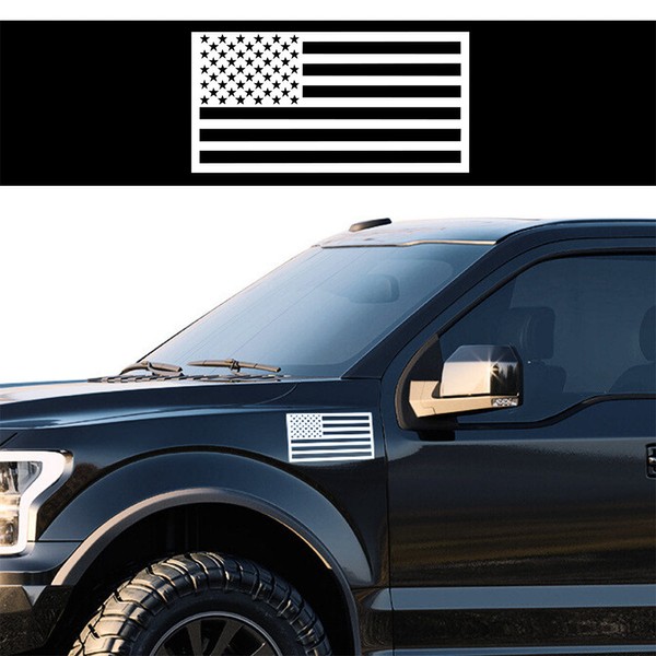 ShootingTargets7 American Flag Magnets Car Truck Black White Set USA
