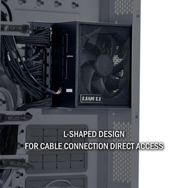 Lian Li Edge Series-1000W Full Modular Power Supply-80 Plus Platinum-ATX 3.0, 3.1-PCIE 5.1-L-Shape Design for Dual Chamber Case-120mm FDB Fan-Supports up to 4X USB Devices-Black (EG1000BE.US)