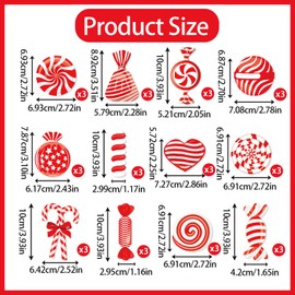 26 PCS Christmas Ceiling Decorations, Candy Ceiling Decorations, Party Hanging Decorations, Christmas Foil Vortex Decorations, Christmas Candy Spiral Design Decorations, Christmas Party Supplies