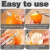 3pcs Stainless Steel Orange Peeler, Long Handle Fruit Peeler for