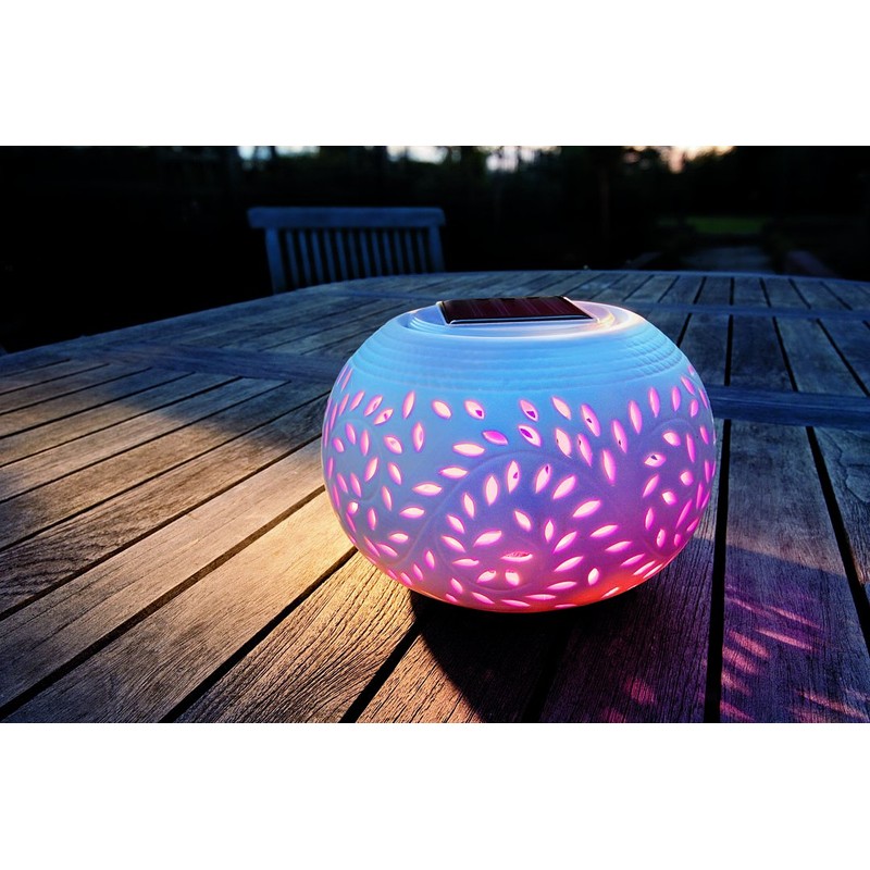 Solar Filigree Table Light - White