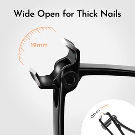 Nail Clippers Set Large Opening for Thick Nails, Sharp Toenail Clippers Large with File, High Quality Fingernail Clippers Small, Stainless Steel Manicure Nail Clippers Set, Professional Nail Clipper with Case