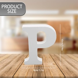 GLADFRESIT 1 Pcs Decorative Wood Letters for Crafts, Standing Letters Alphabet Letters for Children Baby Name Wedding Birthday Party Home Wall Decoration 4"