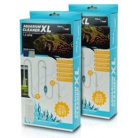 TERA PUMP 2 Pack Extra Long 10 FT Fish Tank Gravel Cleaner Siphon - Manual Water Pump for Aquariums 10 Gallons - BPA-Free Water Change Siphon Hose