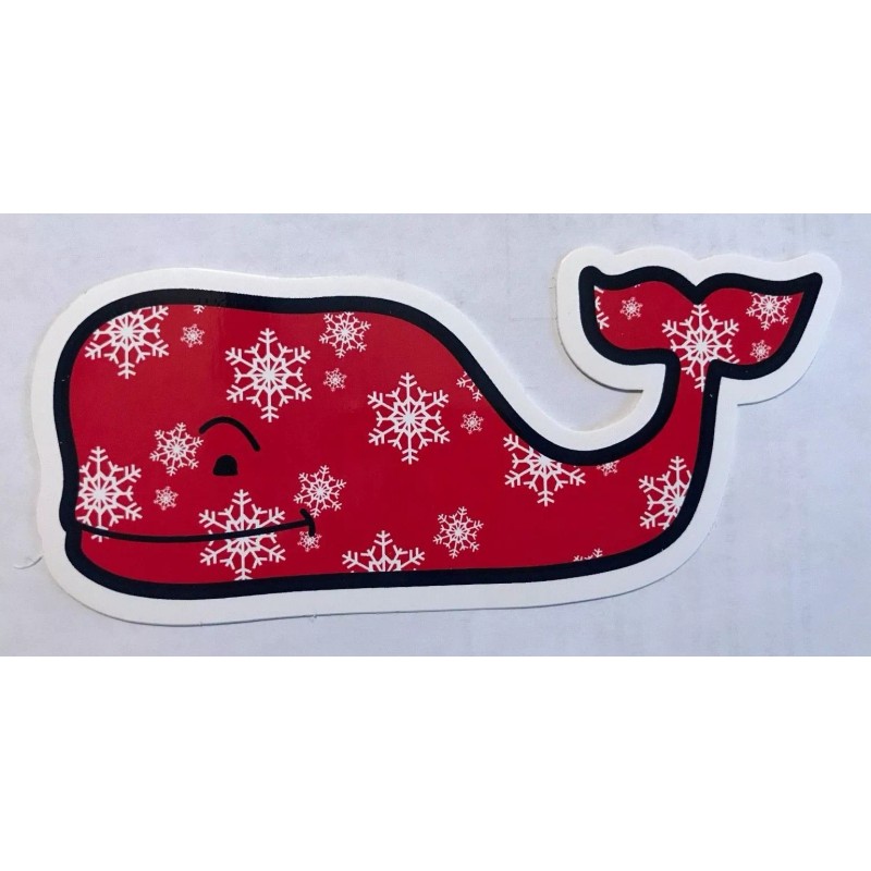 NEW Vineyard Vines Snowflake Christmas Winter Red White Whale Sticker