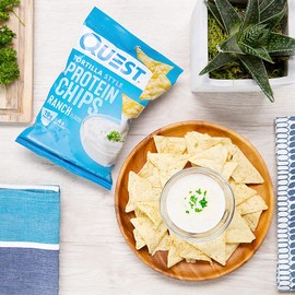 Quest Nutrition Tortilla Style Protein Chips, Ranch, Low Carb, Gluten Free, Baked, 1.1 Ounce (Pack of 8)