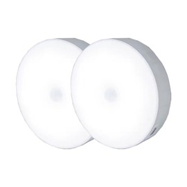 Generic Motion Sensor LED Night Light USB Rechargeable Night Lamp for Kitchen Cabinet Wardrobe Lamp Staircase Wireless LED Closet Light (White, 2pcs)