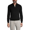 Lands' End Mens Fine Gauge Cashmere Quarter Zip Black Regular
