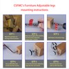 CSFMC Furniture Leveler PTFE(Teflon) Bottom(20mm Base),Threaded Shank(1/4-20) Adjust Pads,Table/Chair/Cabinet/Sofa Medium