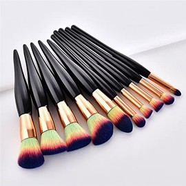Juego de brochas de maquillaje, 10 Uds., pelo sintético suave, brochas de maquillaje, base en polvo, colorete, sombra de ojos, herramientas cosméticas de maquillaje