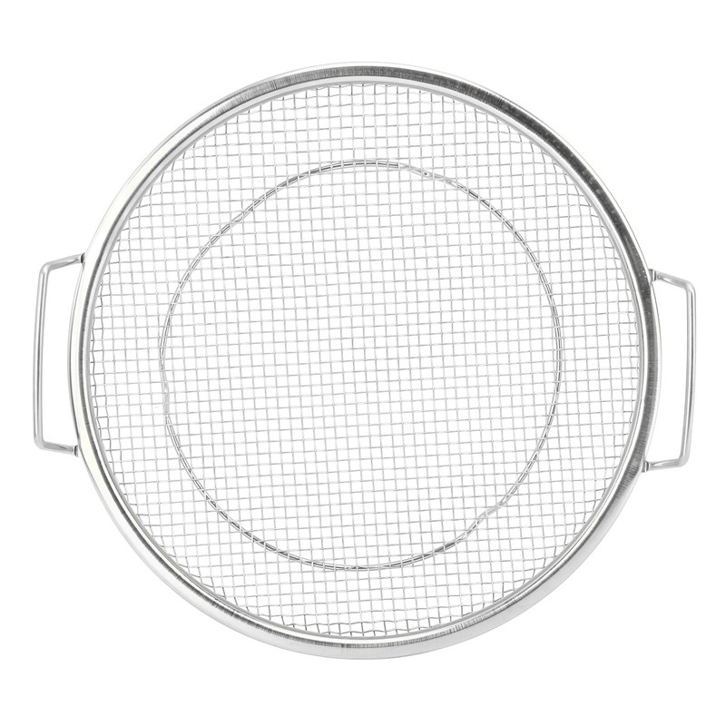 Stainless Steel Fruit Basket Double Handles Metal Mesh Drain Round