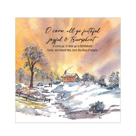 Christian Christmas cards, pack of 10 - O Come all Ye Faithful Christmas cards pack with Bible verse John 1:14 inside these religious Christmas cards, by Just Cards Direct