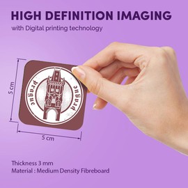 1 x Square MDF Fridge Magnet - Prague Czech Republic Travel Stamp 6094