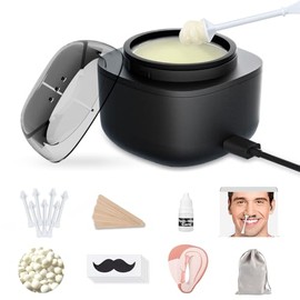 SUERBEATY - Kit de cera nasal para hombre, 40 varillas, 3.53 onzas de cera | Nose and Ear Hair Waxing Kit, Smart Temp Control, USB Fast Heating, Safe 