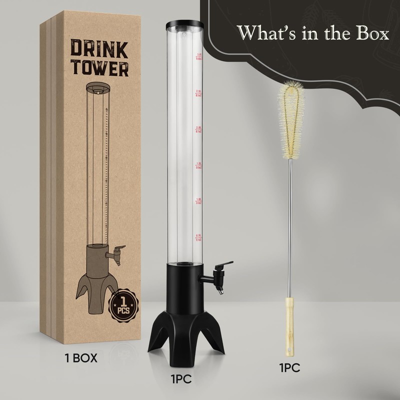 KK KMKGOKO Mimosa Tower, 100oz/3L Drink Tower Dispenser with Ice