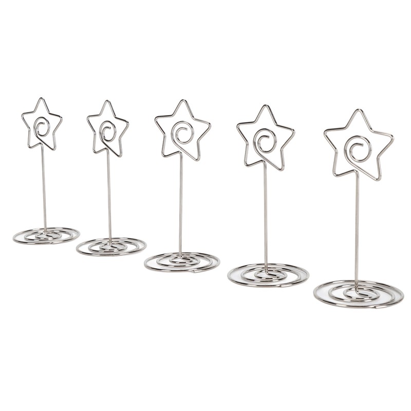 20PCS Desk Memo Clips Table Number Holder Star Shape Metal