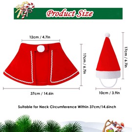 Christmas Costume for Cats, Dog Costume, Cats Dogs Christmas Costume, Pet Christmas Clothing, Red Cat Clothing, Dog Clothing, Funny Hat Decoration, Christmas Outfit Gift
