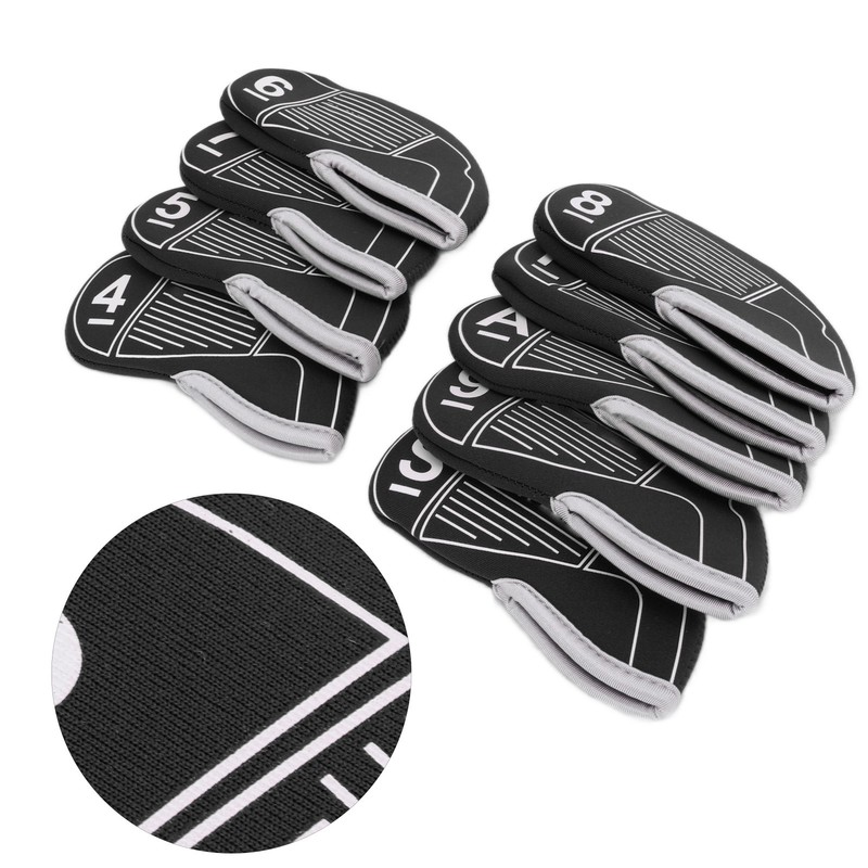 9pcs/set Golf Iron Head Covers Set Waterproof Golf Club Head