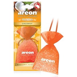 AREON Pearls I Car & Home Hanging Air Freshener I Quality Perfume I Coconut (Pack of 3)