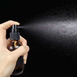 LIYUABU 60ml Amber Glass Spray Bottles,Small Empty Fine Mist Perfume Refillable Reusable Travel Spray Bottle for Essential Oils/Hair/Aromatherapy/Cleaning/Cosmetic with Extra Spray Nozzle(2 Pack)