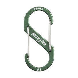 Nite Ize S-Biner Dual Carabiner Aluminum, Size #3, Olive