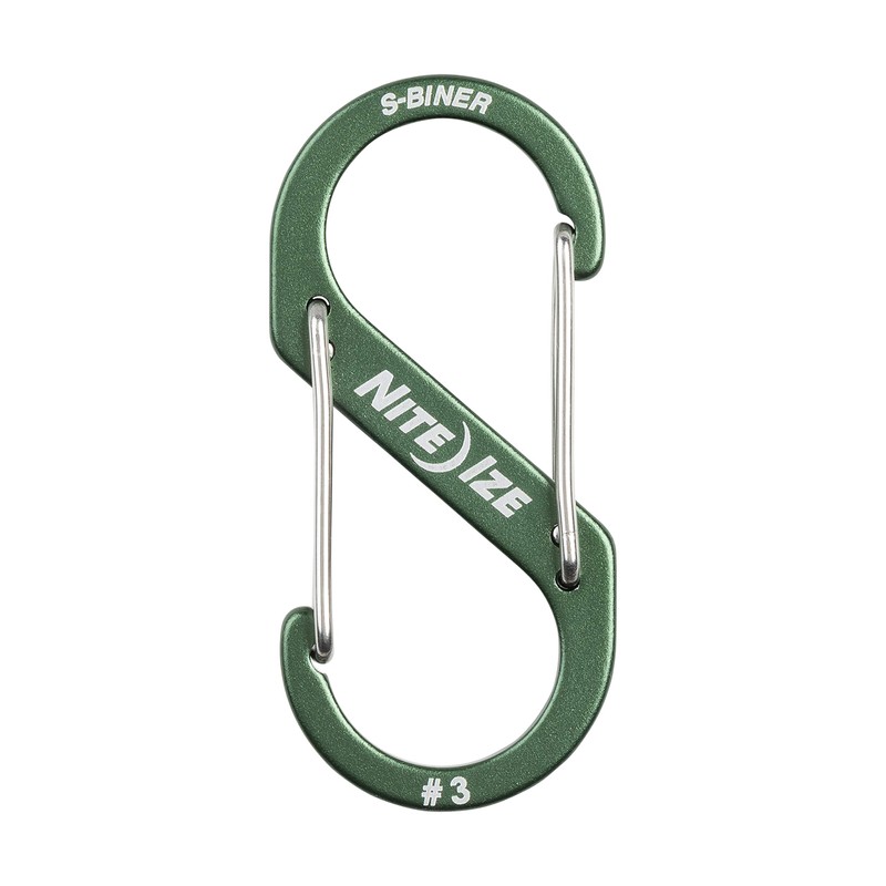 Nite Ize S-Biner Dual Carabiner Aluminum, Size #3, Olive