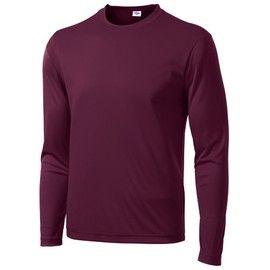 Opna Men's Long Sleeve Moisture Wicking Athletic Shirts MAROO-LT Maroon